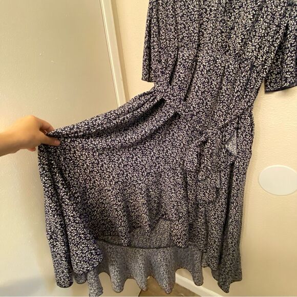 Keluummi micro Floral Maxi Wrap Dress Empire Waist flutter ruffle v neck plus 24 - Picture 3 of 14